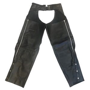 Chaps Vintage Leather Barney’s Woman’s Size XSmall Black Motorcycle Biker Moto